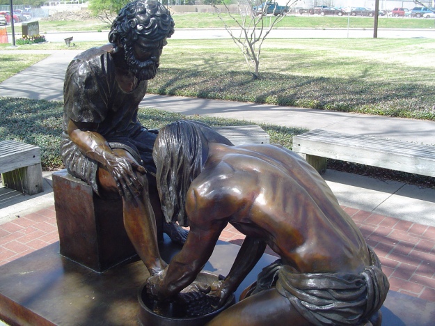 Jesus washing disciples' feet